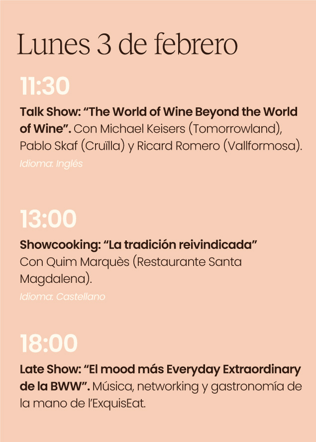 agenda lunes barcelona wine week